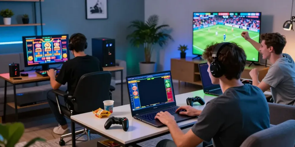 Engaged players enjoying various games on the TX88 platform, showcasing a vibrant gaming atmosphere.