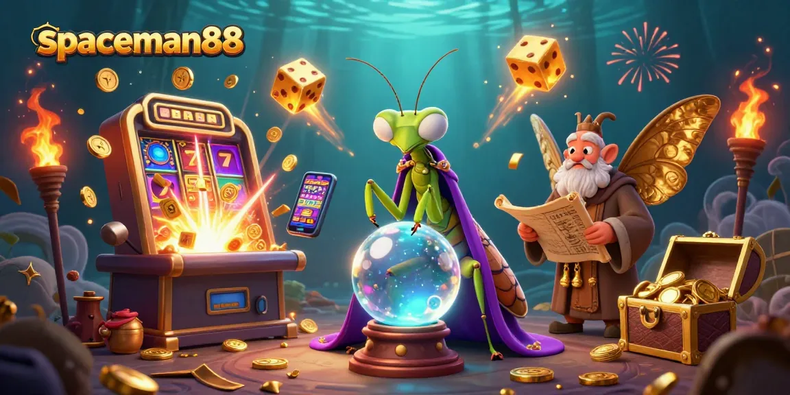 Engage with spaceman88's captivating casino experience featuring vibrant 3D fortune teller elements.
