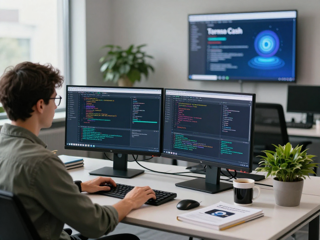 Developing tornardocash solutions in a modern office with advanced technology