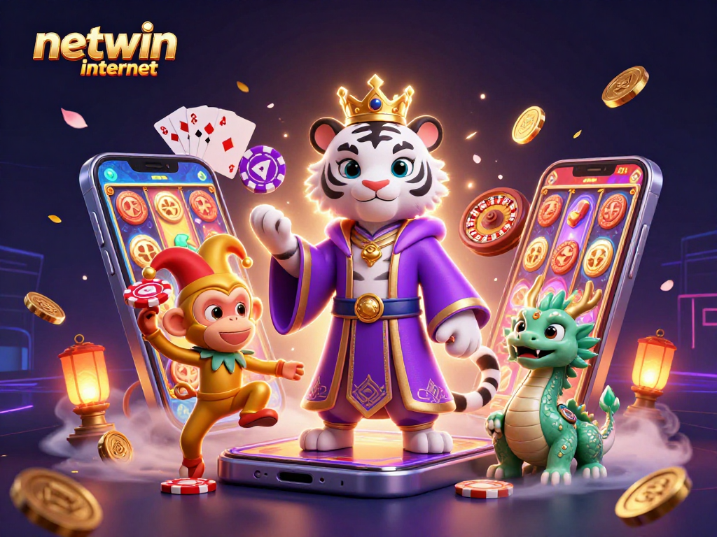 Win big with the netwin internet platform featuring vibrant 3D casino elements and characters!
